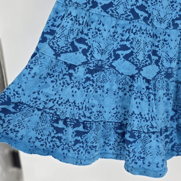 Fresh Produce 100% Cotton Skydive Blue Tiered City Skirt Womens Sz 16S (short) - Picture 3 of 7